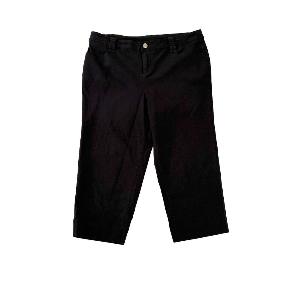 Nicole By Nicole Miller Black Stretch Capri Pants Womens Size 10